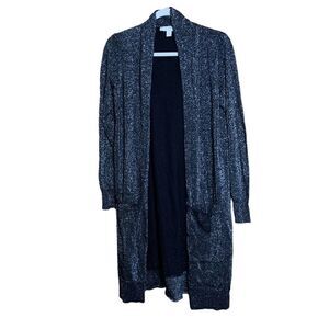 Michael Kors Womens Size Small Multicolor Metallic Open Duster Cardigan